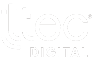 ttec DIGITAL logo in white text on a green background, with a registered trademark symbol.